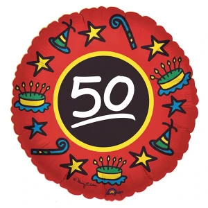 18 Inch (44 cm) Anagram 50 Mary Ellis Birthday folie ballon