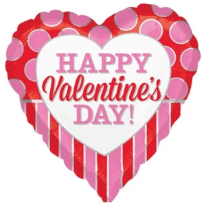 18 Inch (46 cm) Anagram Valentine Stripes And Dots folie ballon