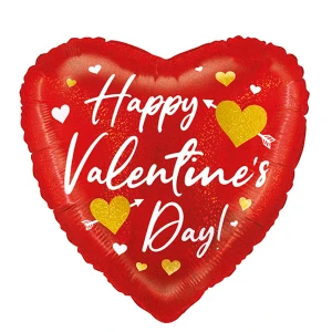 18 Inch (46 cm) Grabo Valentine Heart Arrows folie ballon