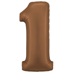 40 Inch (102 cm) Grabo Number One Satin Chocolate folie ballon