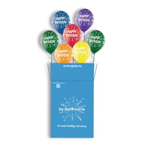 7 heliumballonnen in een doos | Happy Birthday
