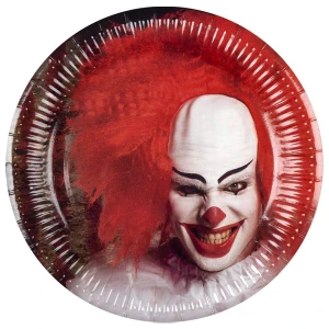 Boland kartonnen wegwerpborden 'Horror Clown' (23 Ø)