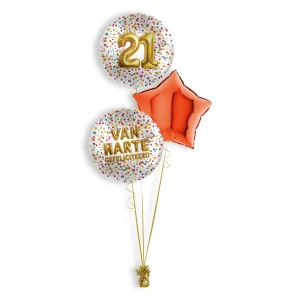 Folieballonboeket Number 21 Confetti (#181013)