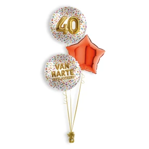 Folieballonboeket Number 40 Confetti (#181016)