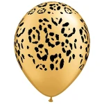 11 Inch (28 cm) Qualatex Gold Leopard Spots ballonnen
