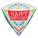 17 Inch (43 cm) Anagram Scandi Happy Birthday Diamondz folie ballon