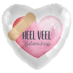 17 inch (43 cm) Premioloon Heel Veel Beterschap Heart folie ballon