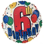 18 Inch (44 cm) Anagram 6th Birthday Balloons folie ballon