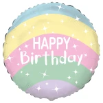 18 inch (45 cm) De Ballonnerie Birthday Pastel Rainbow folie ballon