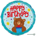 18 Inch (46 cm) Grabo Birthday Smiley Bear folie ballon