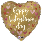 18 Inch (46 cm) Grabo Gold Valentine Hearts folie ballon