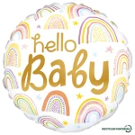 18 Inch (46 cm) Grabo Hello Baby Rainbow folie ballon
