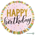 18 Inch (46 cm) Grabo Pastel Birthday Stripes folie ballon