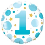 18 Inch (46 cm) Qualatex Age Blue Dots folie ballonnen