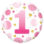 18 Inch (46 cm) Qualatex Age Pink Dots folie ballonnen
