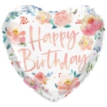 18 Inch (46 cm) Qualatex Birthday Watercolor Roses folie ballon