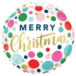 18 Inch (46 cm) Qualatex Christmas Dots & Ornaments folie ballon