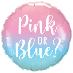 18 Inch (46 cm) Qualatex Gender Reveal Ombre folie ballon