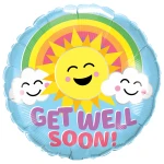 18 inch (46 cm) Qualatex Get Well Soon Sunny Smiles folie ballon