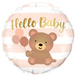 18 Inch (46 cm) Qualatex Hello Baby Bear & Balloons folie ballon