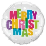 18 inch (46 cm) Qualatex Merry Christmas Colours folie ballon