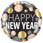 18 Inch (46 cm) Qualatex New Year Metallic Dots folie ballon