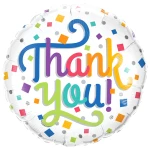 18 Inch (46 cm) Qualatex Thank You Colorful Confetti folie ballon