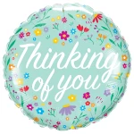 18 Inch (46 cm) Qualatex Thinking Of You Petite Floral folie ballon