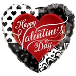 18 Inch (46 cm) Qualatex Valentine's Black Hearts folie ballon