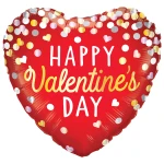 18 Inch (46 cm) Qualatex Valentine's Confetti Red folie ballon