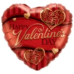 18 Inch (46 cm) Qualatex Valentine's Golden Filigree folie ballon