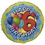 18 Inch (46 cm) Unique Happy 6th Birthday folie ballon