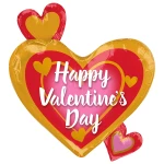 22 Inch (55 cm) Anagram HVD Pink, Gold & Red folie ballon