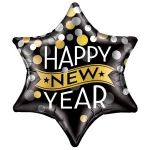 22 inch (56 cm) Qualatex New Year Confetti Dots Black folie ballon