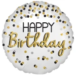28 Inch (71 cm) Anagram Satin Black Silver Gold Birthday folie ballon