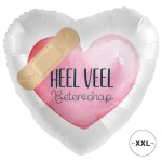 28 inch (71 cm) XXL Premioloon Heel Veel Beterschap Heart folie ballon