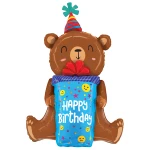 34 inch (86 cm) Grabo Birthday Smiley Gift Bear folie ballon