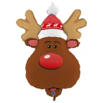 34 Inch (86 cm) Grabo Smiley Reindeer Head folie ballon