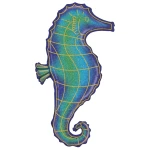 36 Inch (91 cm) Grabo Glitter Seahorse folie ballon