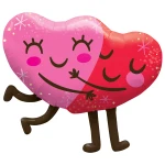 36 Inch (91 cm) Qualatex Hugging Hearts folie ballon