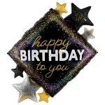 38 inch (97 cm) Grabo Metallic Birthday Diamond Stars folie ballon