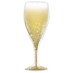 39 Inch (99 cm) Qualatex Golden Bubbly Wine Glass folie ballon