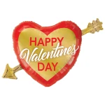 39 inch (99 cm) Qualatex Valentine's Golden Arrow folie ballon