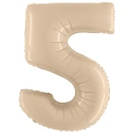40 Inch (102 cm) Grabo Numbers Satin Cream folie ballonnen