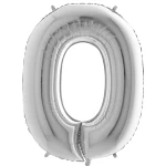 40 Inch (102 cm) Grabo Numbers Silver folie ballonnen