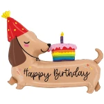 43 inch (109 cm) Grabo Happy Birthday Dachshund folie ballon
