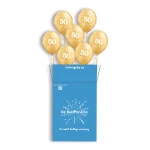 7 heliumballonnen in een doos | Confetti 50 Gold (#39836)