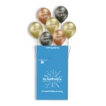 7 heliumballonnen in een doos | Metallic Birthday (#5000791)