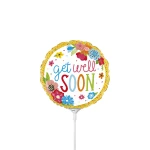 9 inch (23 cm) Grabo Air-filled Get Well Floral folie ballon