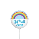 9 inch (23 cm) Grabo Air-filled Get Well Rainbow folie ballon